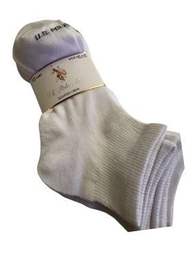 U.S. Polo Assn. Men's White Ankle Crew Socks - 10 Pack NWT